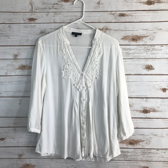 Spense Tops - Spense Long Sleeve Cotton Blouse, XL
